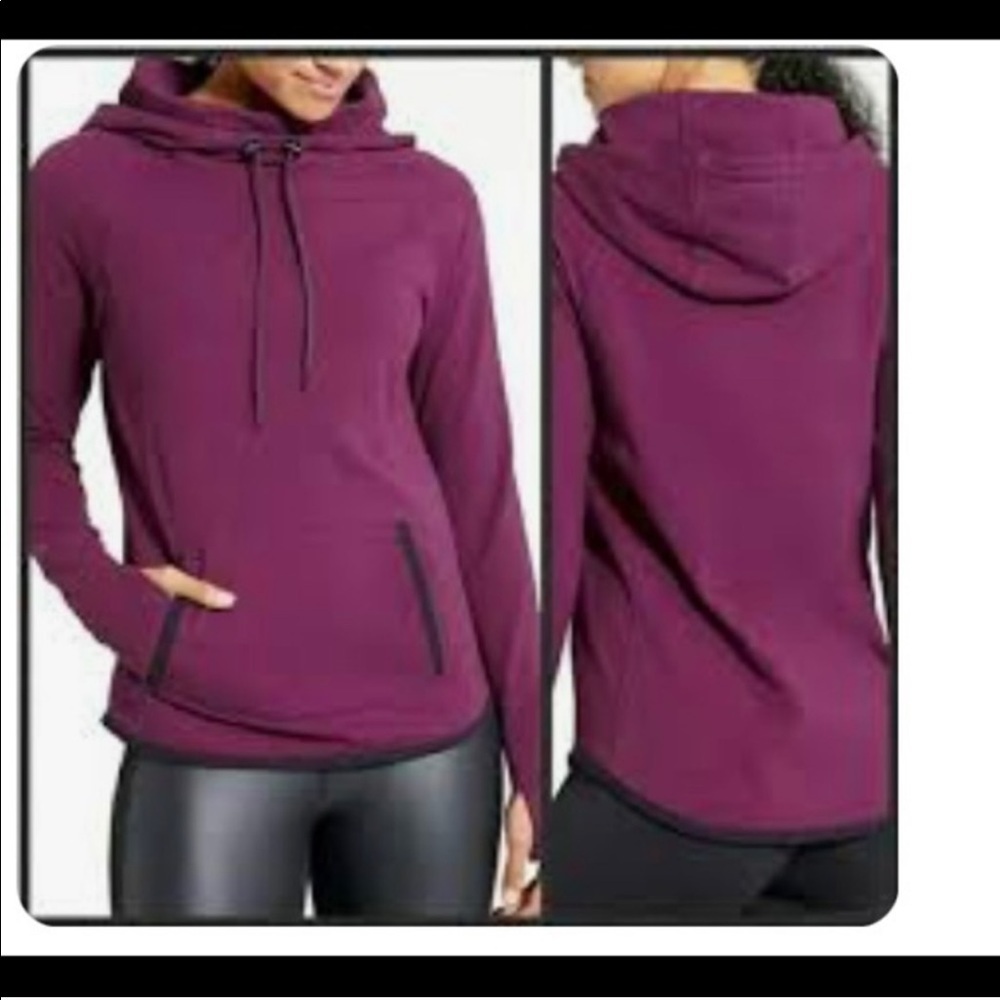 ATHLETA Purple Cowl Neck Activewear Sentry Hoodie XXS